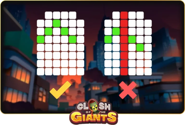 เพลย์ไลน์การชนะรางวัลในเกม CLASH OF THE GIANTS